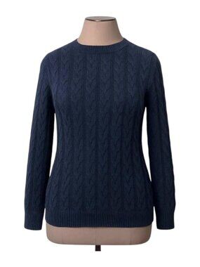 Sail to Sable Cable Knit Sweater Navy Size Medium